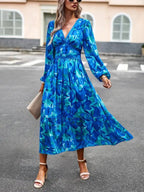 Resort V-Neck Long-Sleeved Summer Dress -Guocali