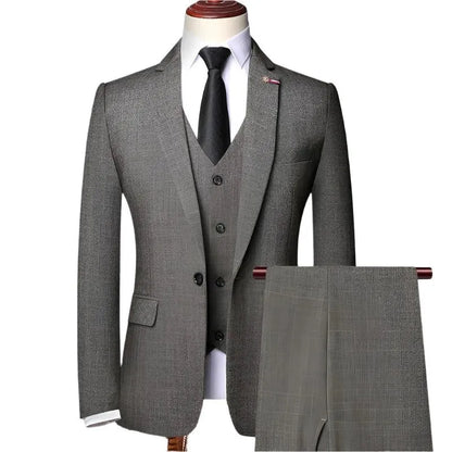 Retro Plaid Men Suit - Slim Fit Business Formal -Guocali