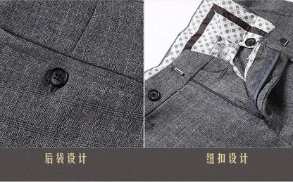 Retro Plaid Men Suit - Slim Fit Business Formal -Guocali