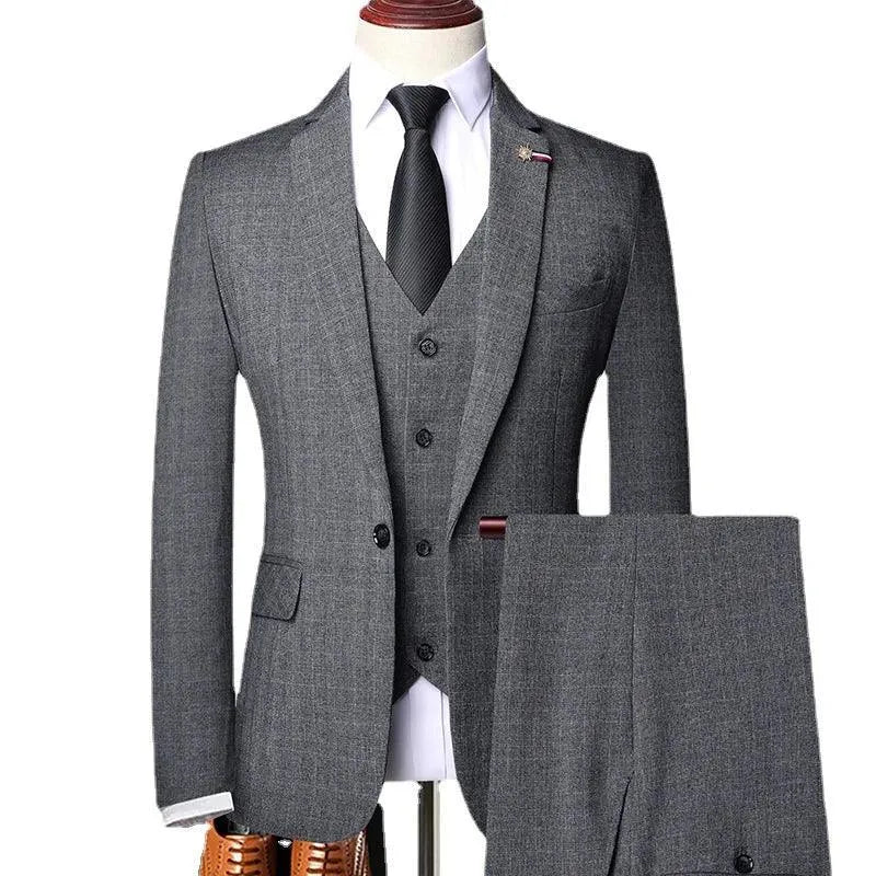 Retro Plaid Men Suit - Slim Fit Business Formal -Guocali