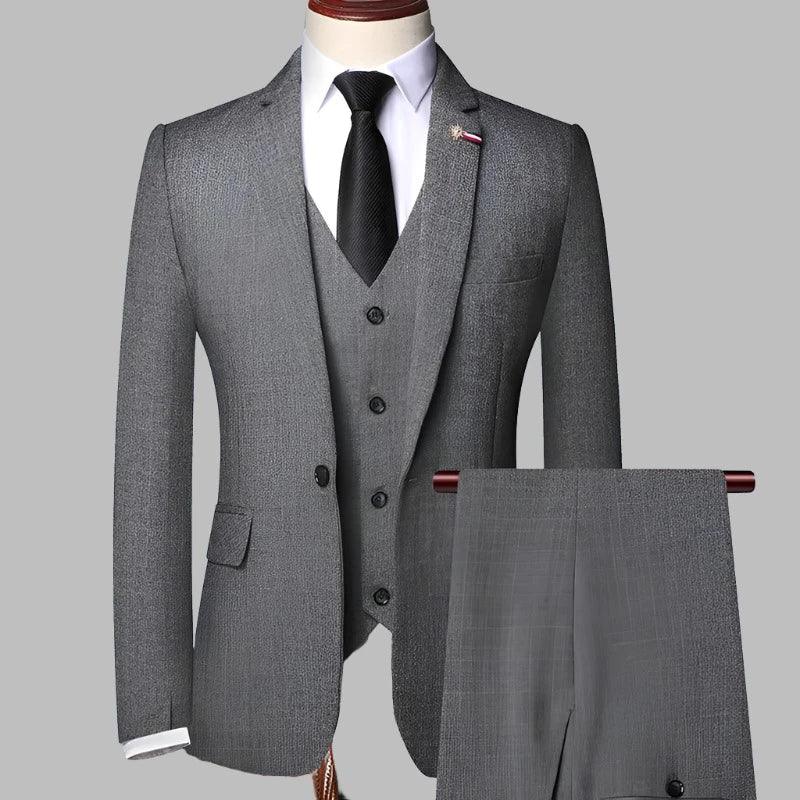 Retro Plaid Men Suit - Slim Fit Business Formal - Plaid Suit - Guocali