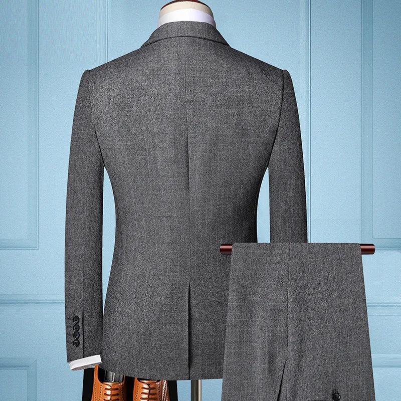 Retro Plaid Men Suit - Slim Fit Business Formal - Plaid Suit - Guocali