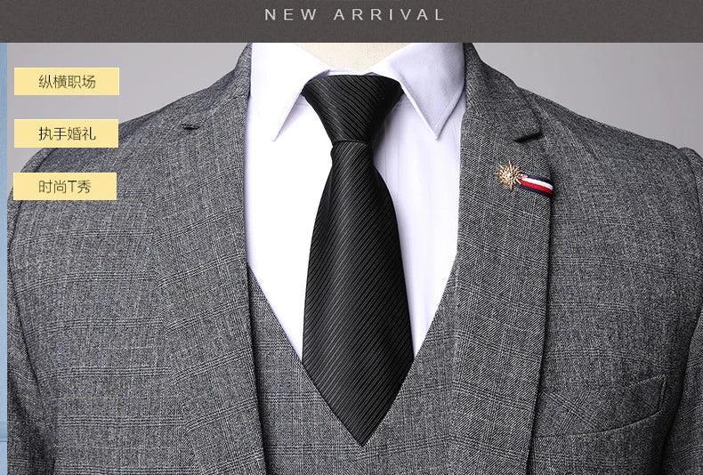 Retro Plaid Men Suit - Slim Fit Business Formal - Plaid Suit - Guocali