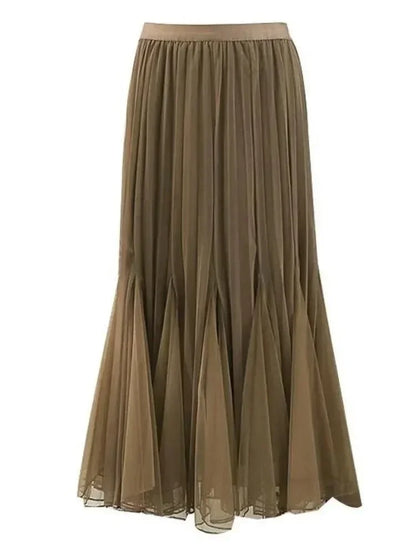 Reversible High-Waist Pleated Skirt -Guocali