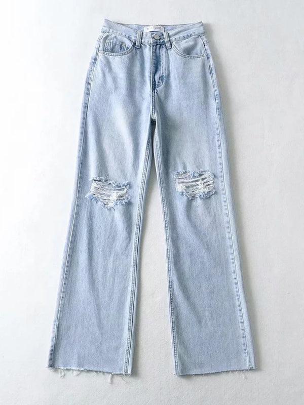 Ripped Raw Edge Floor Mopping Pants - Mopping Pants Jeans - Guocali