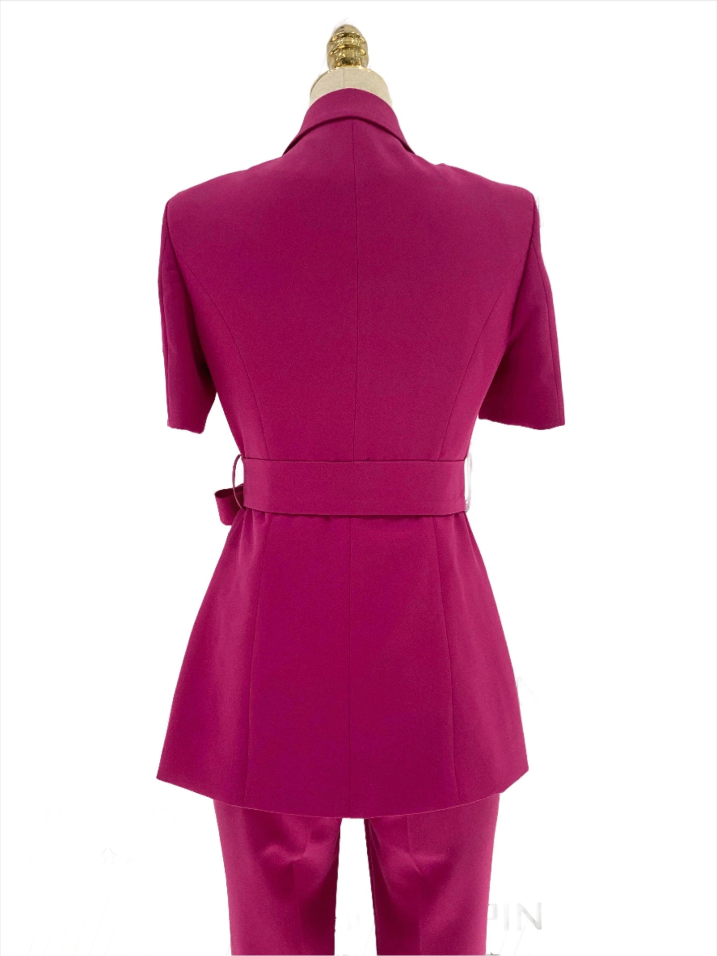 Rose Belted Women Pant Suit - Pantsuit - Guocali