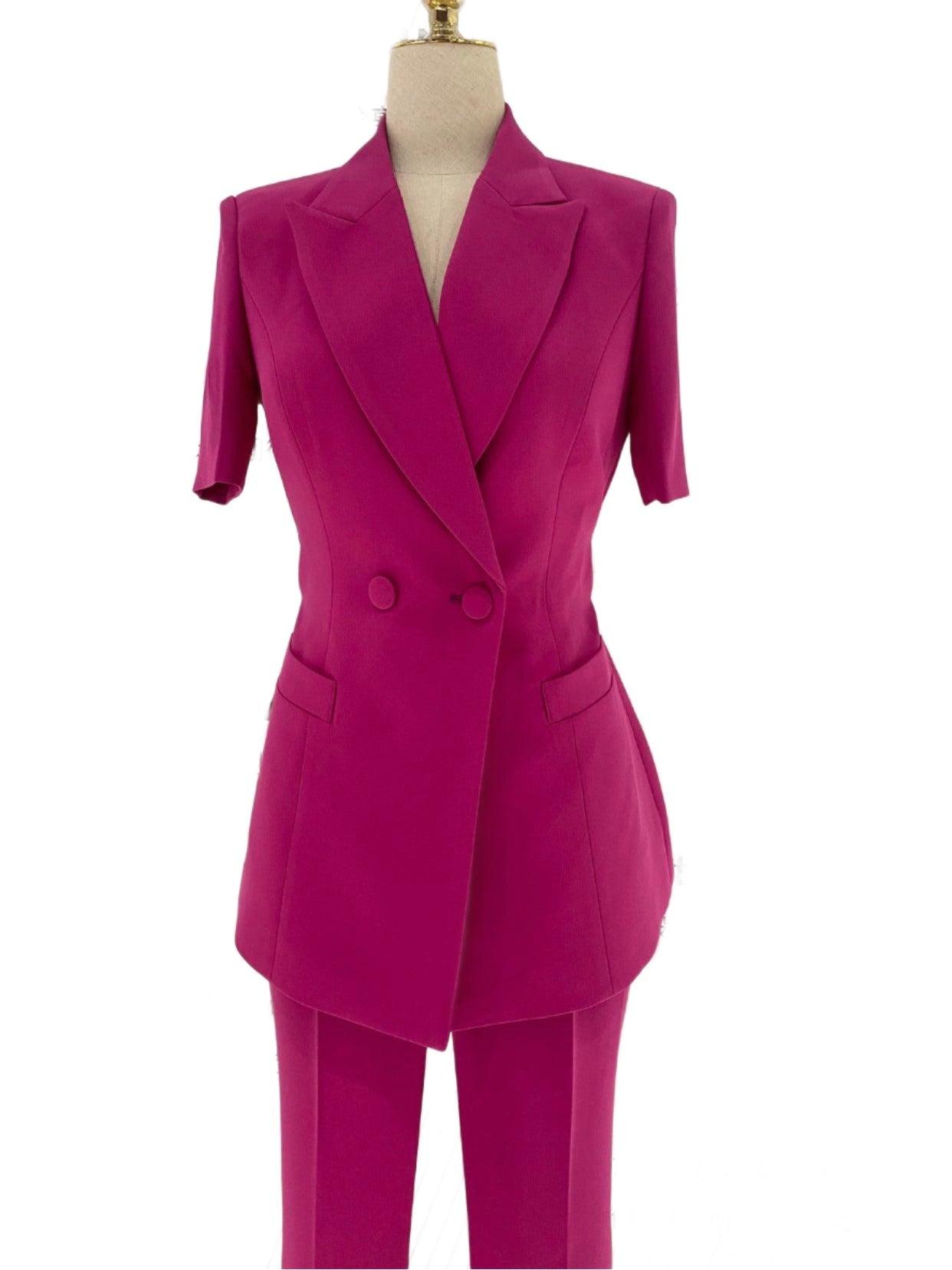 Rose Belted Women Pant Suit - Pantsuit - Guocali