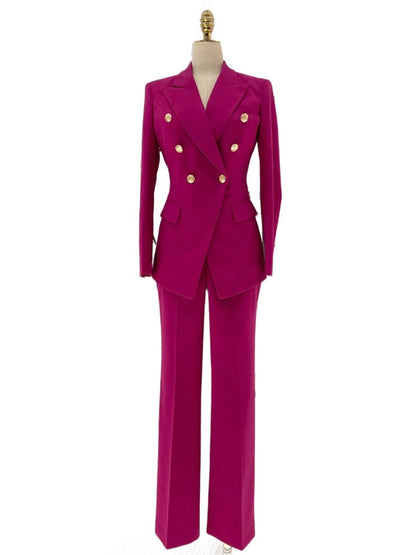 Rose Red Formal Pant Suit - Two-Piece Women Pantsuit - Pantsuit - Guocali