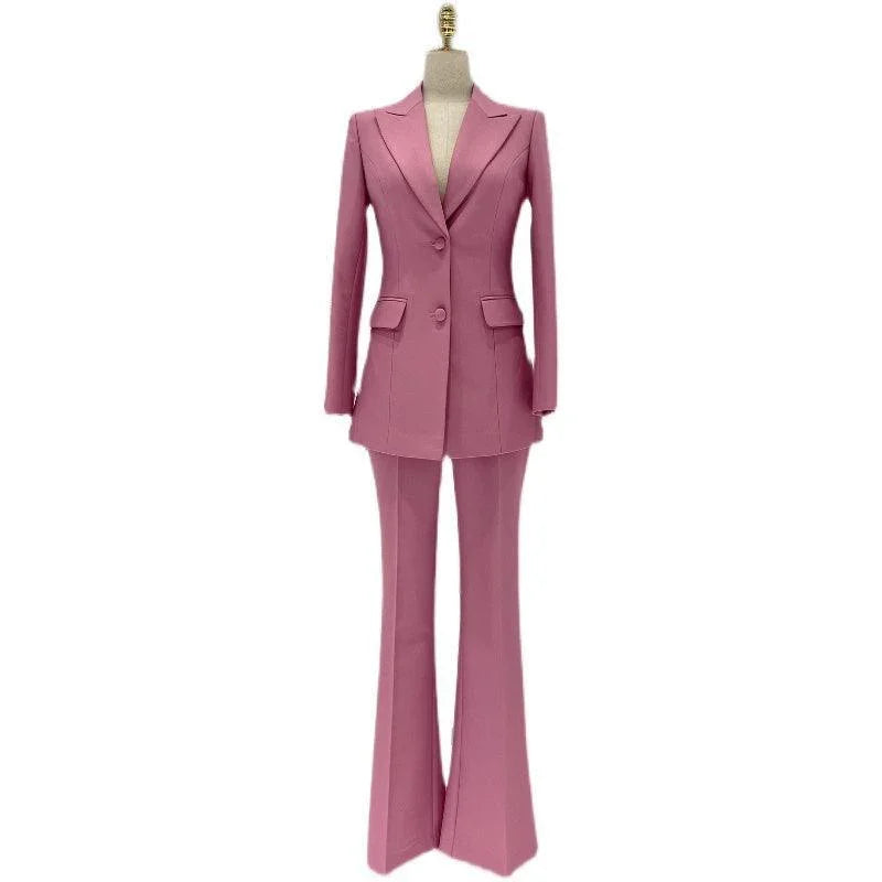 Rose Two Piece Pant Suit - Women Slim Fit Trouser Suit -Guocali