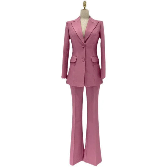 Rose Two Piece Pant Suit - Women Slim Fit Trouser Suit -Guocali
