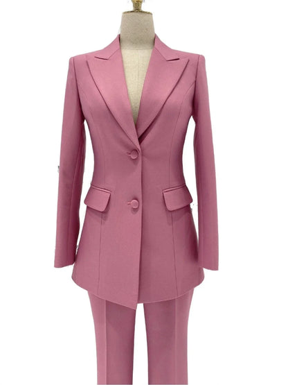 Rose Two Piece Pant Suit - Women Slim Fit Trouser Suit -Guocali