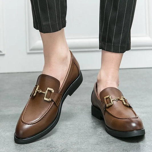 Round Toe Formal Men Loafers - Men Shoes -Guocali