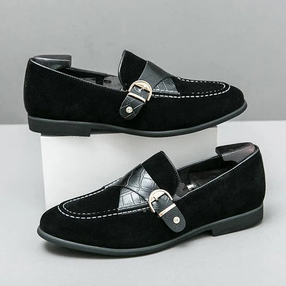 Men Casual Slipper Dress Loafers - Slip-On, Buckles Formal Dress Shoes