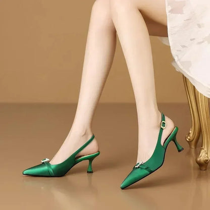 Sandals Leather Women Sandals Pointed Toe -Guocali