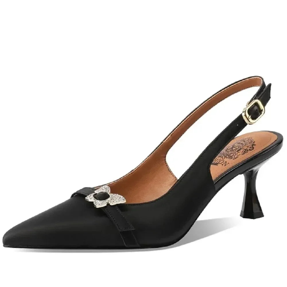 Sandals Leather Women Sandals Pointed Toe -Guocali