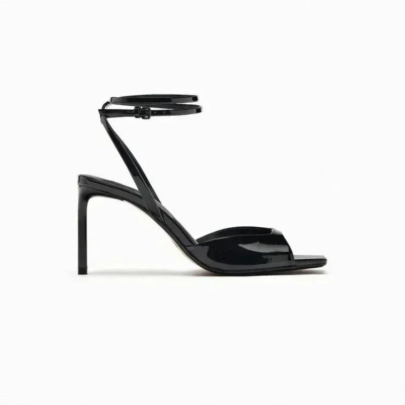 Sandals Strappy Sandals High Heels Square Toe -Guocali