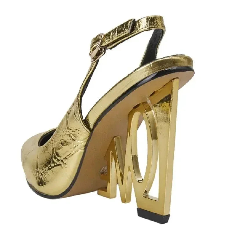 Sandals Women Sandals Leather Love Slingbacks -Guocali