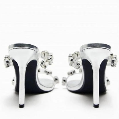 Sandals Women Sandals Shiny Rhinestone Heels - Sandals - Guocali