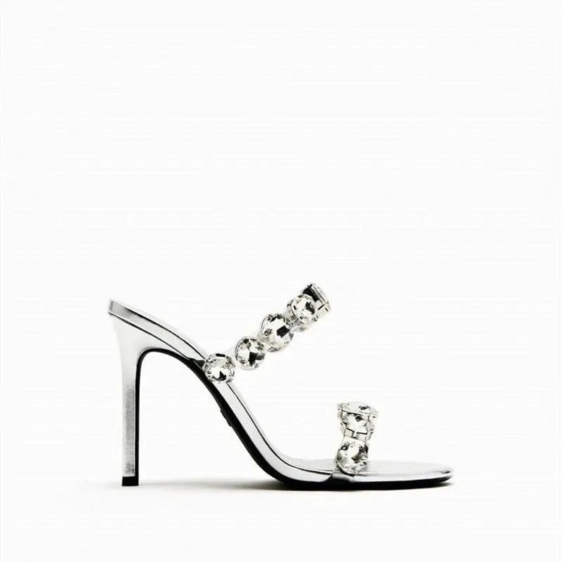 Sandals Women Sandals Shiny Rhinestone Heels - Sandals - Guocali