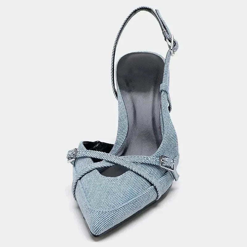 Sandals Women Sandals Summer Heels Pointed Toe -Guocali