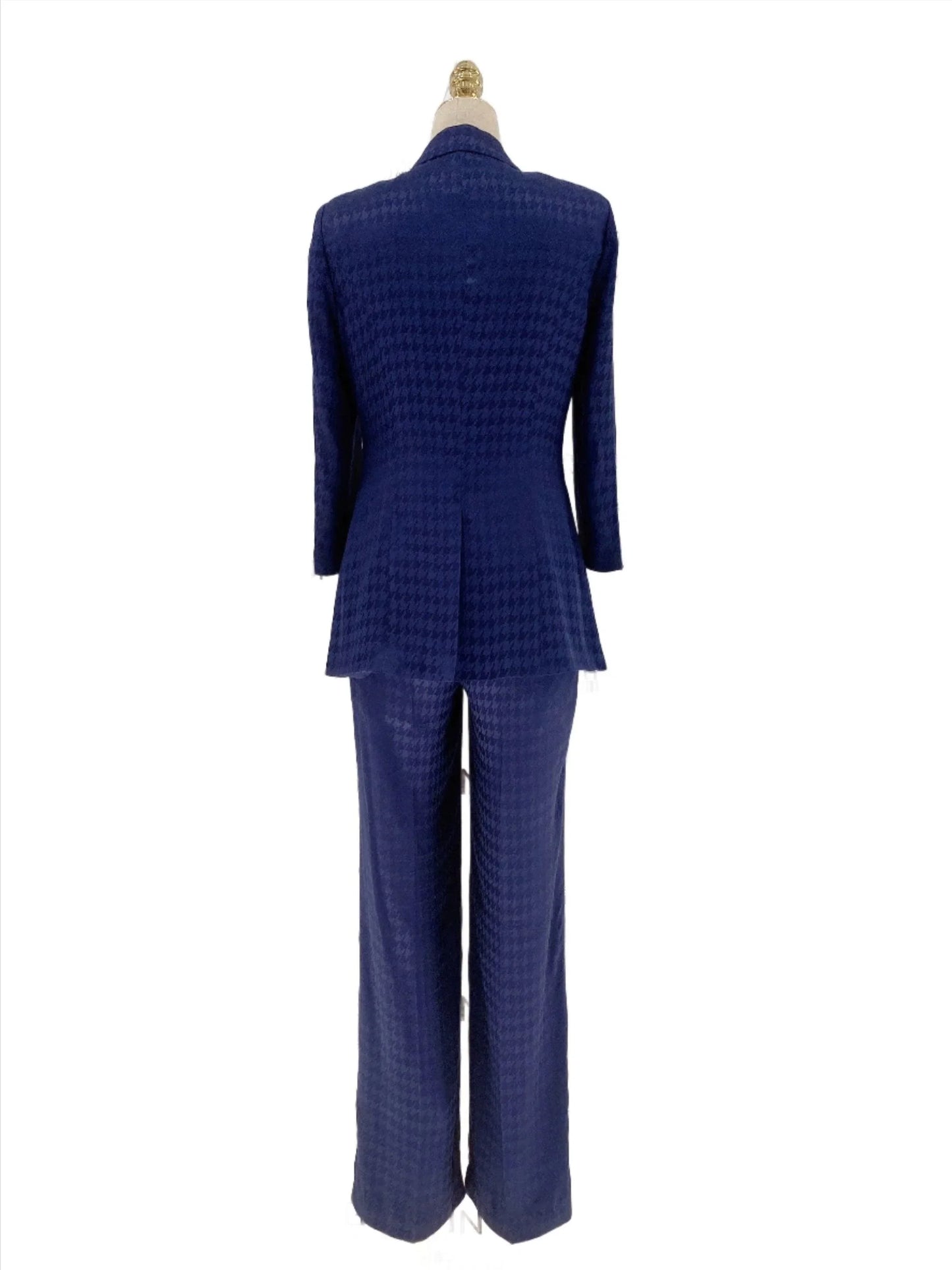 Sapphire Blue Women Pant Suit - Half Sleeve Trouser Suit -Guocali