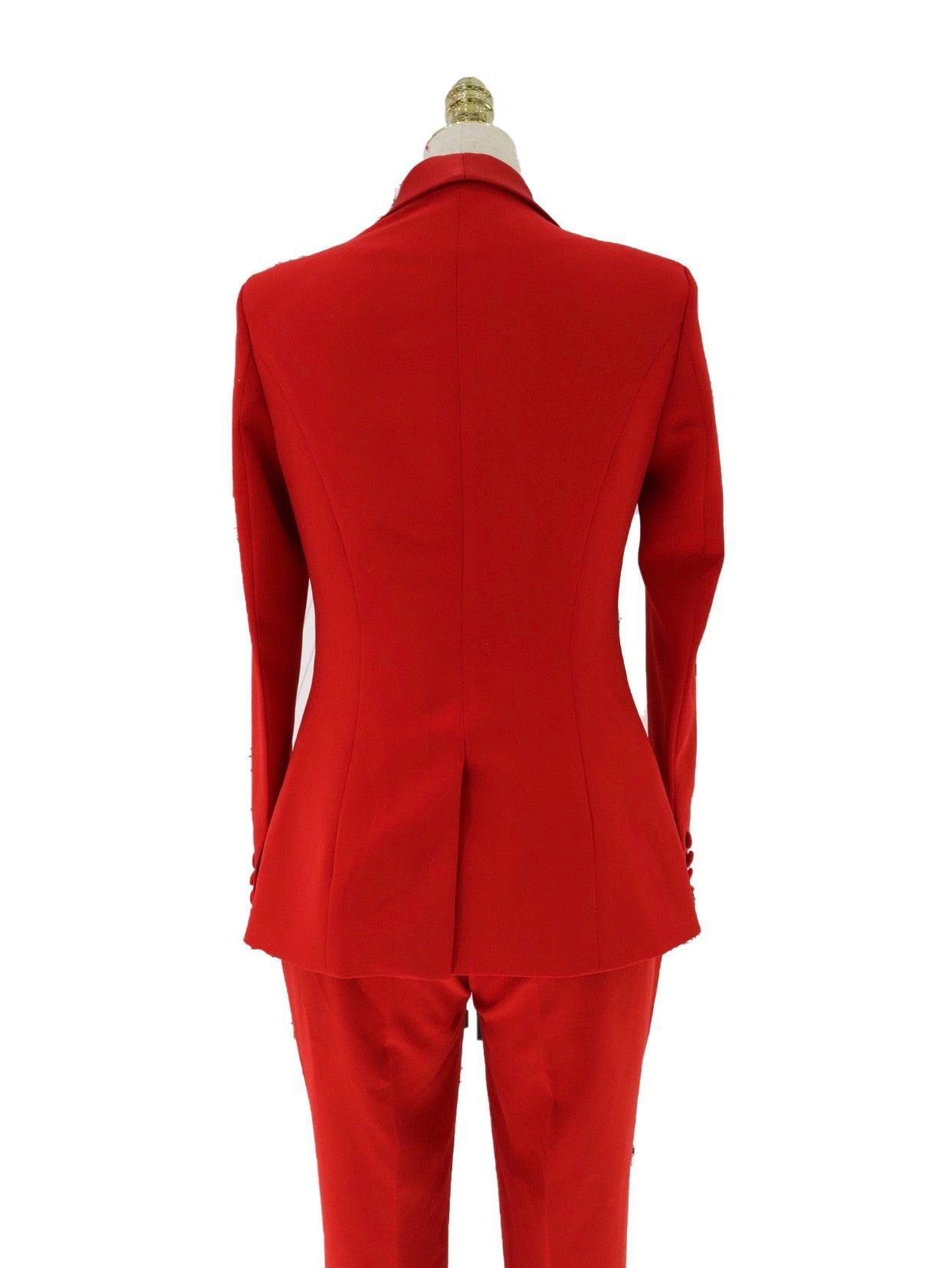 Satin Lapel Collar Pant Suit - Women Trouser Suits - Trouser Suit - Pantsuit - Guocali