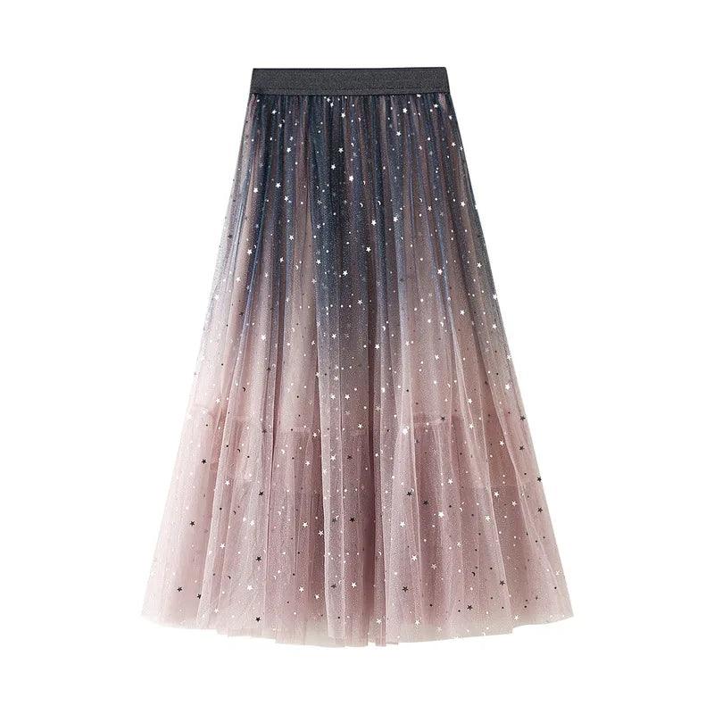 Sequin Skirt Gradient Guocali - Patchwork Skirt - Guocali