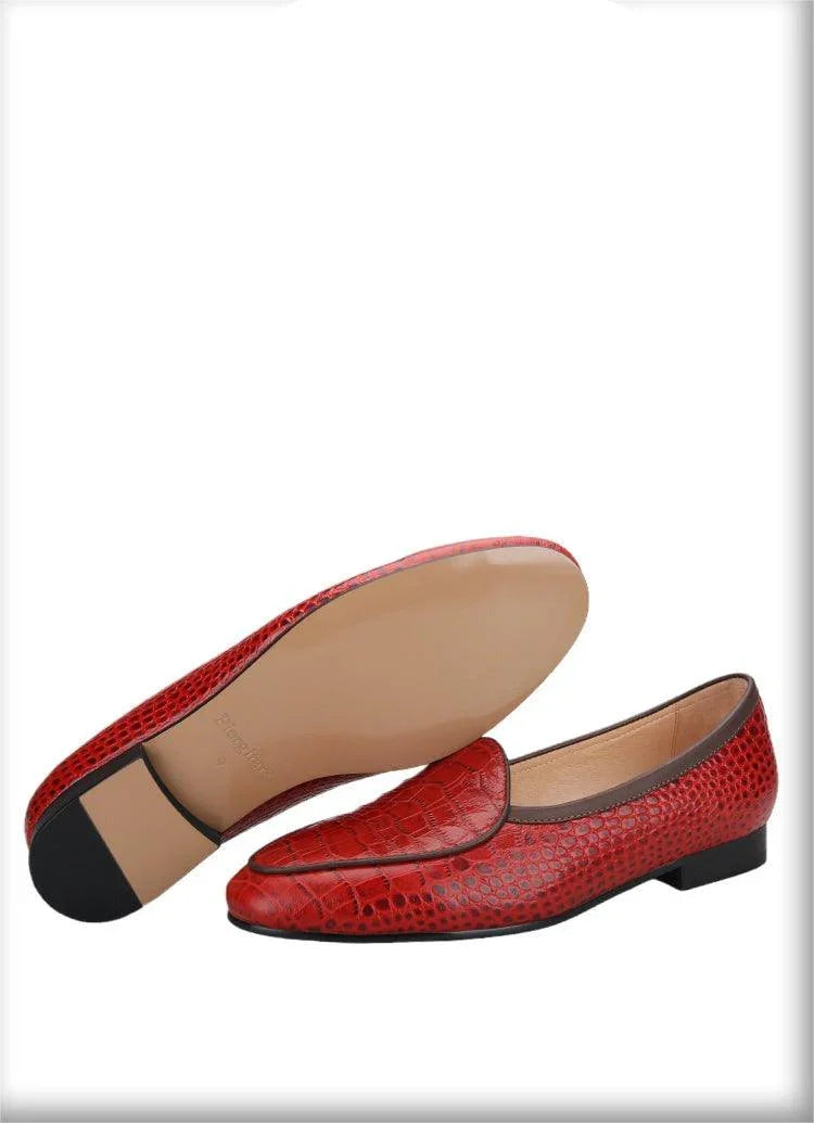 Serpentine Pattern Men Loafers - Men Shoes -Guocali