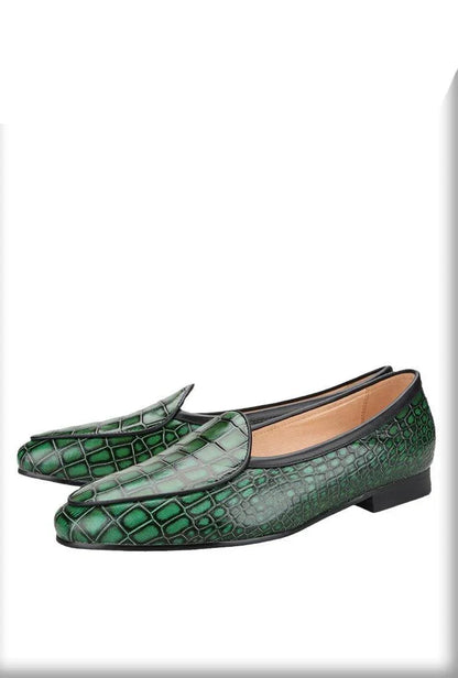 Serpentine Pattern Men Loafers - Men Shoes -Guocali