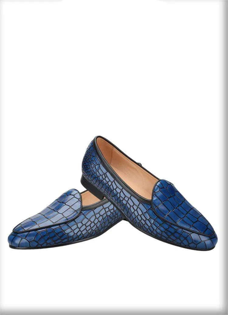 Serpentine Pattern Men Loafers - Men Shoes -Guocali