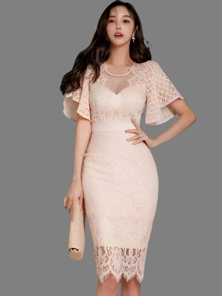 Sexy Elegant Lace Hollow Out Dress -Guocali