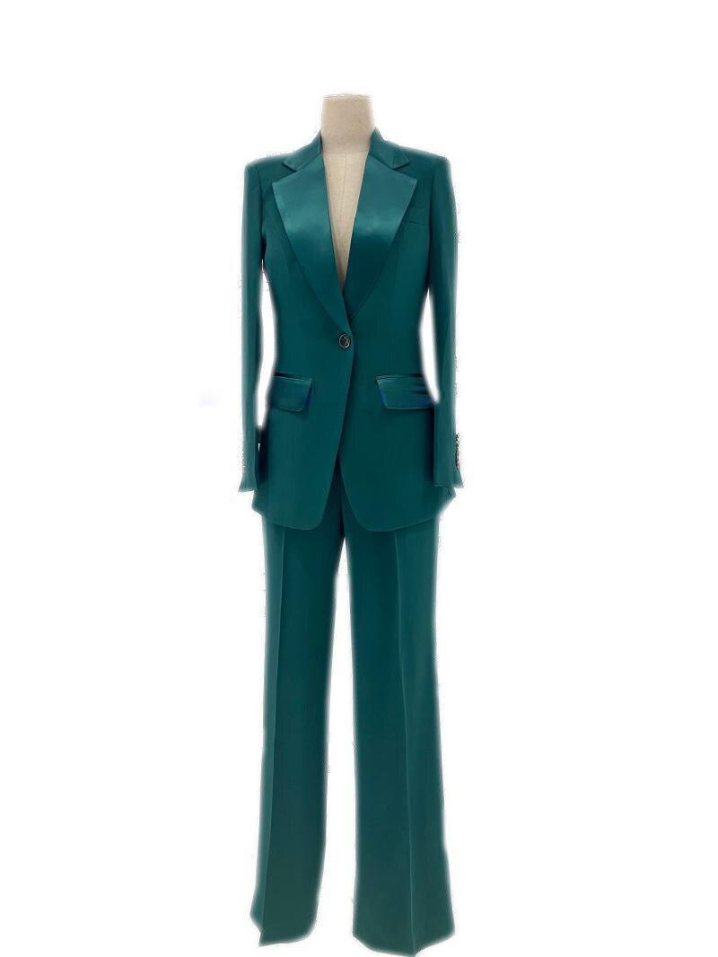 Silk Satin Wedding Pantsuit - Women Trouser Suits - Trouser Suit - Pantsuit - Guocali