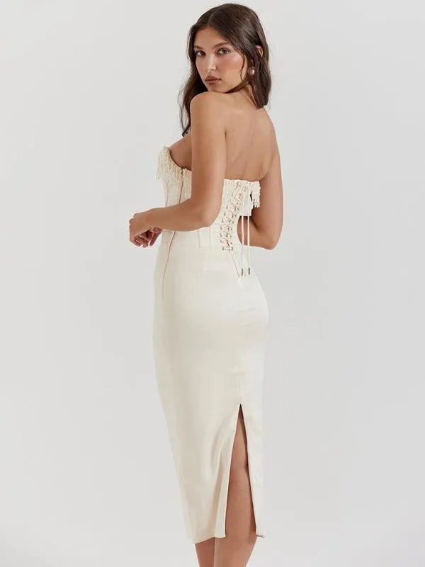 Sleeveless Off-Shoulder Corset Dress