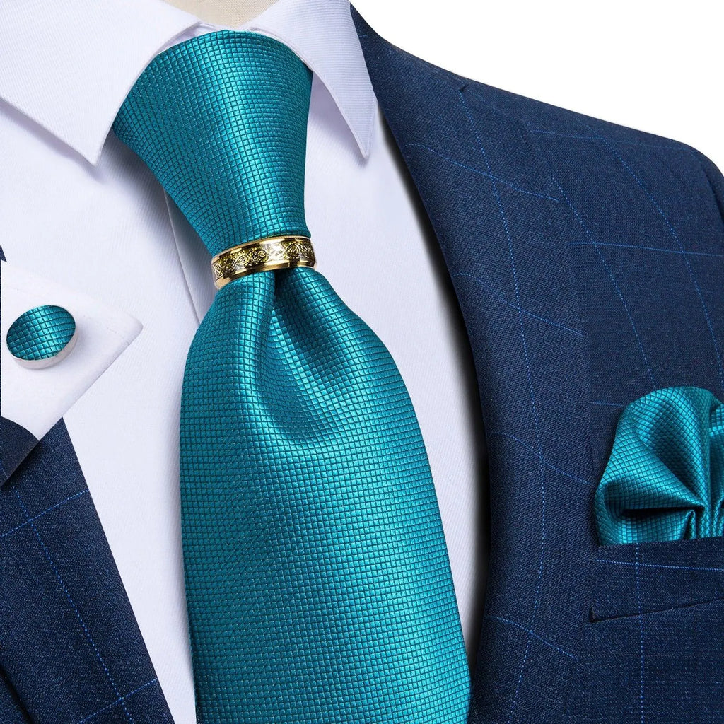 Solid Block Silk Necktie Set -Guocali