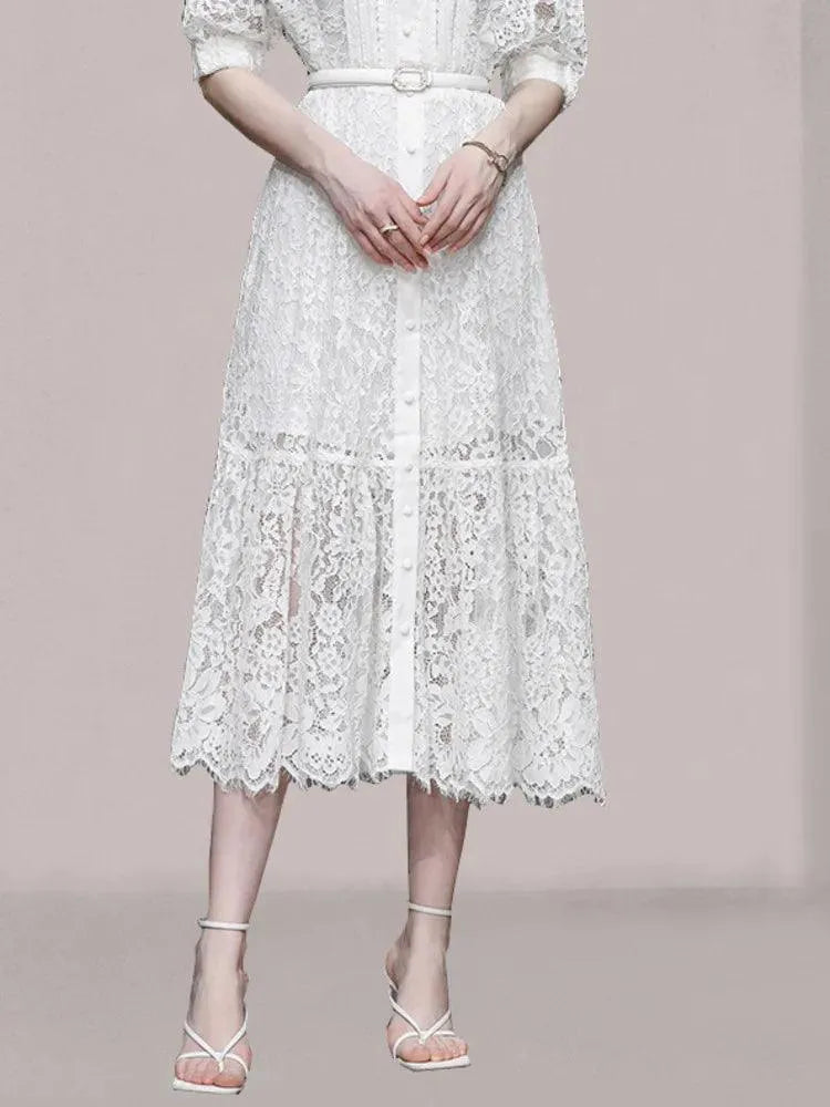 Solid Color Camisole Belted Embroidered Dress -Guocali