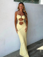 Solid Color Knitted Beach Cover-Up -Guocali