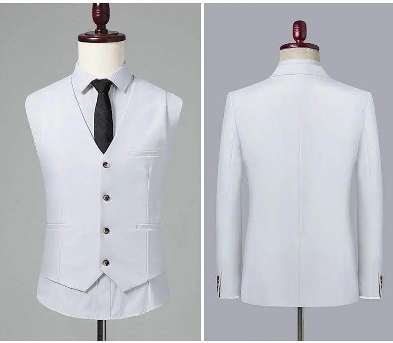 Solid Double-Breasted Suit for Men - Business Formal - Double-Breasted Suit - Guocali