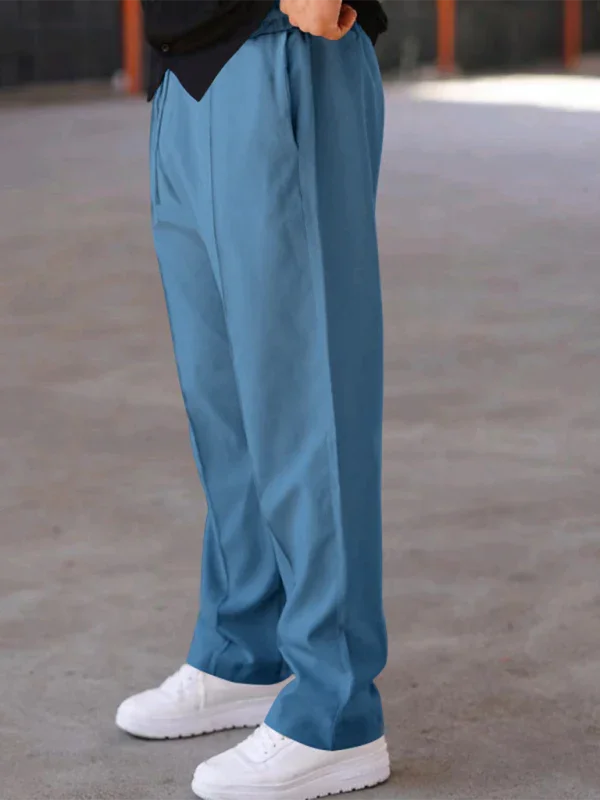 Sporty Men Trousers – Mid Rise Elastic Waist -Guocali