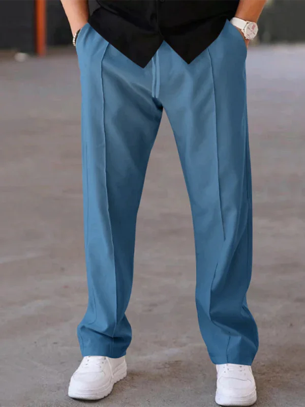 Sporty Men Trousers – Mid Rise Elastic Waist -Guocali