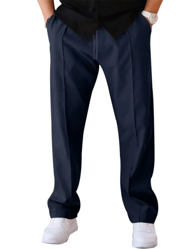 Sporty Men Trousers – Mid Rise Elastic Waist -Guocali