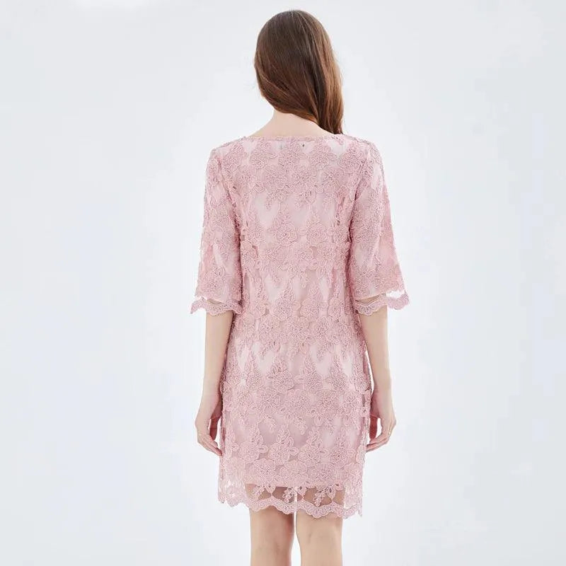 Spring Autumn Casual Embroidery Work Dress -Guocali