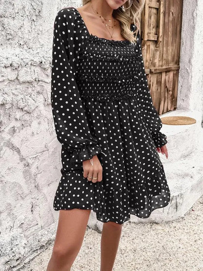 Spring Summer Casual Polka Dot Dress -Guocali