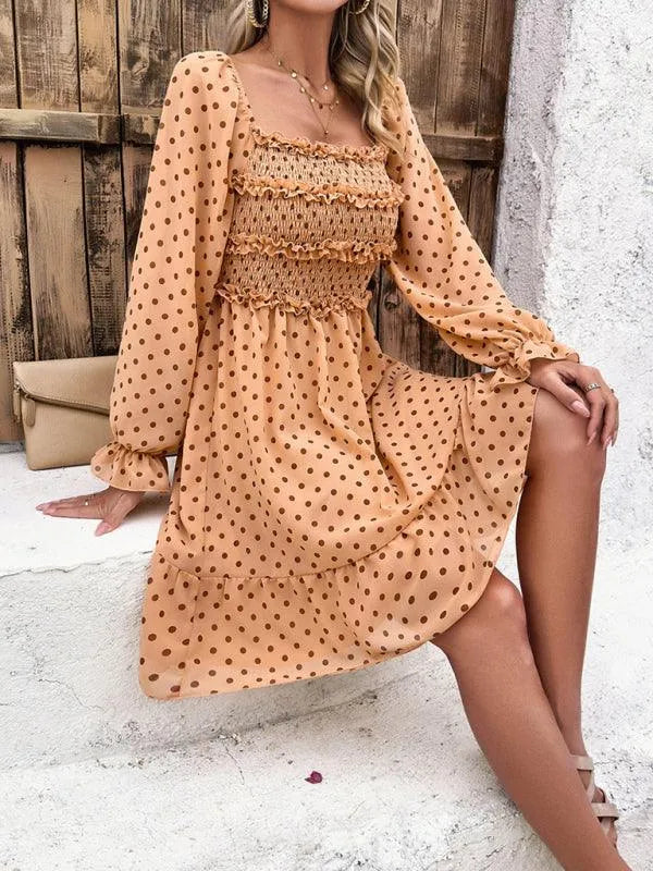 Spring Summer Casual Polka Dot Dress -Guocali