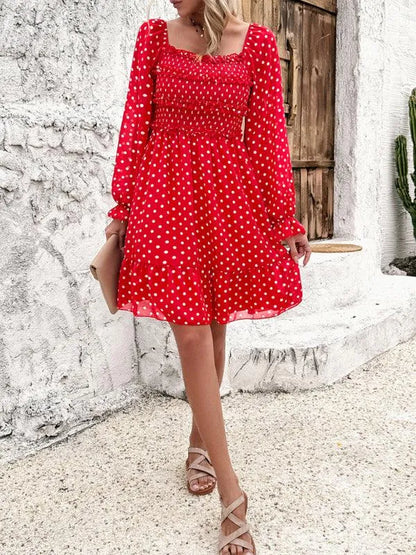 Spring Summer Casual Polka Dot Dress -Guocali