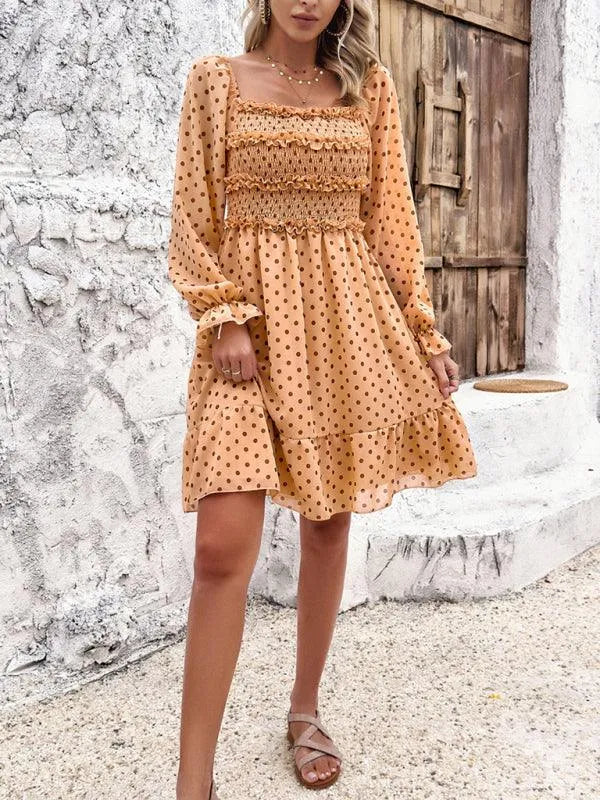 Spring Summer Casual Polka Dot Dress -Guocali