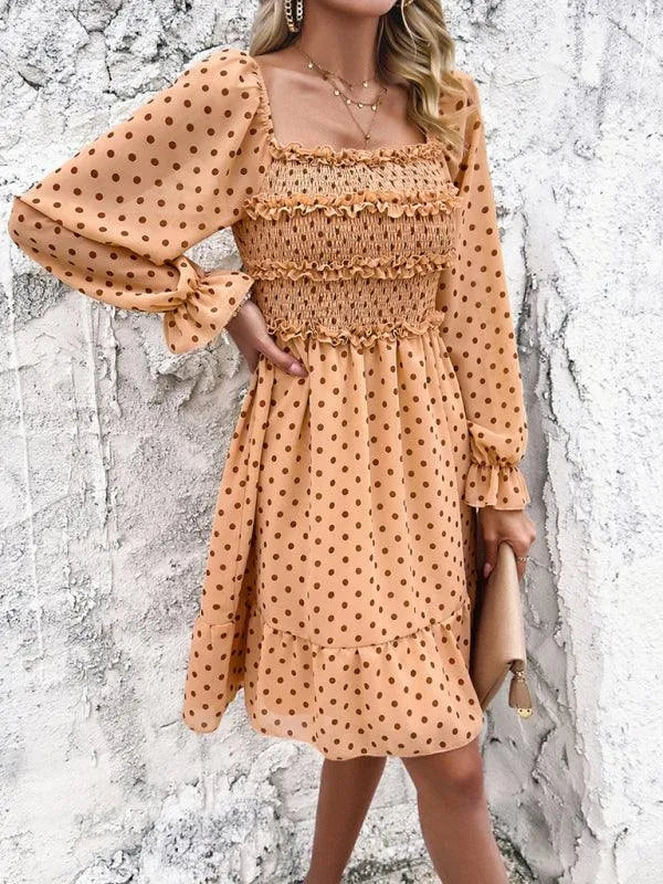 Spring Summer Casual Polka Dot Dress -Guocali