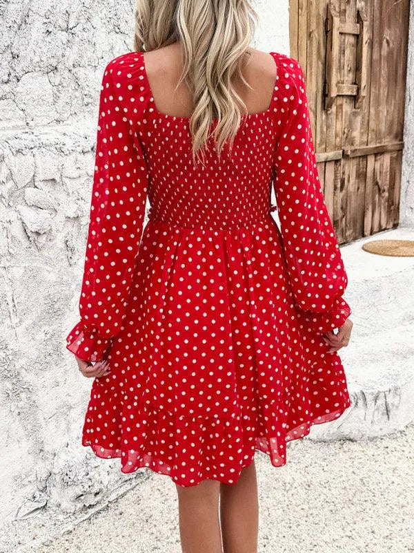Spring Summer Casual Polka Dot Dress -Guocali