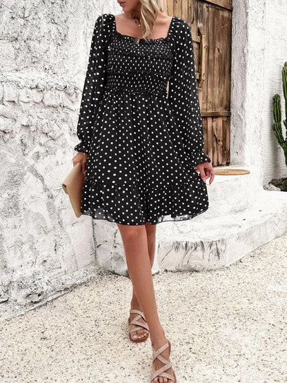 Spring Summer Casual Polka Dot Dress -Guocali