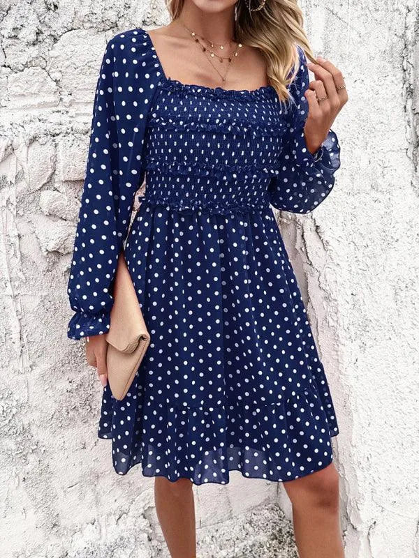 Spring Summer Casual Polka Dot Dress -Guocali