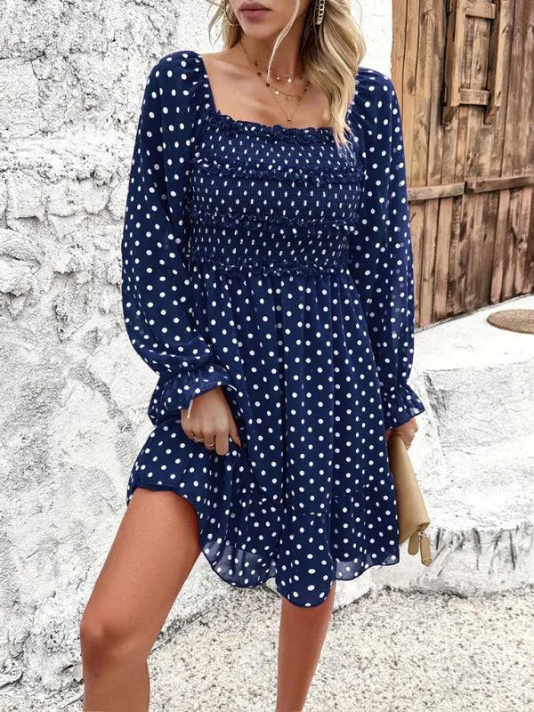 Spring Summer Casual Polka Dot Dress -Guocali